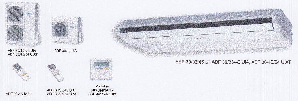 více o produktu - FUJI ABF 36Uii, podstropní klimatizace, inverter, sada split